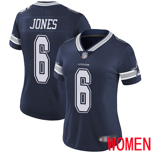 Women Dallas Cowboys Limited Navy Blue Chris Jones Home 6 Vapor Untouchable NFL Jersey